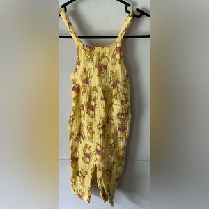 Disney Yellow Winnie the Pooh romper 12 months tank top button straps